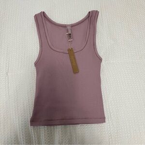 SKIMS Pink Fitted Ribbed Tank Top